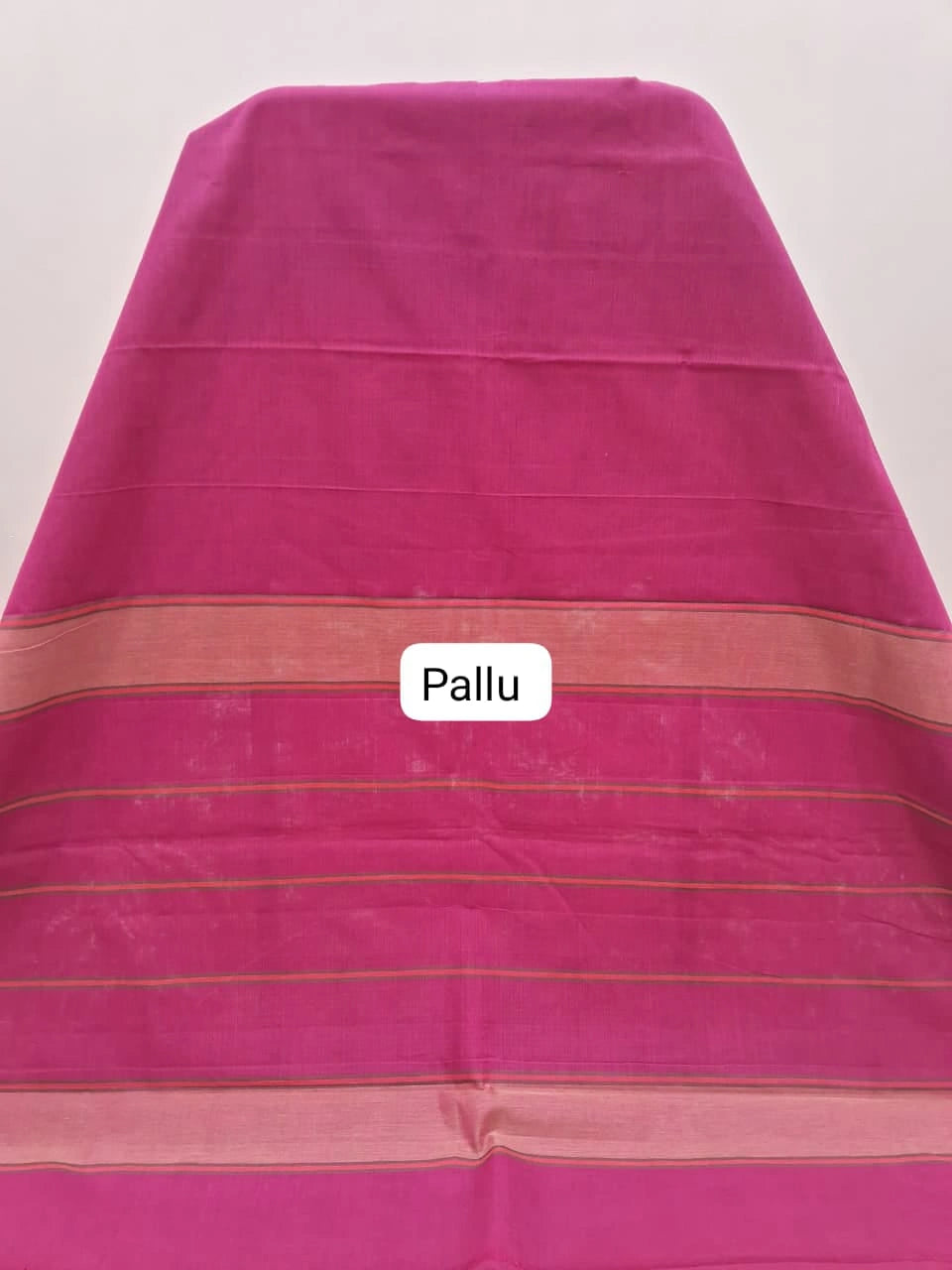 Dark Pink Plain Kanchi Cotton Saree Pallu