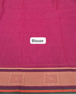 Dark Pink Plain Kanchi Cotton Saree Bouse