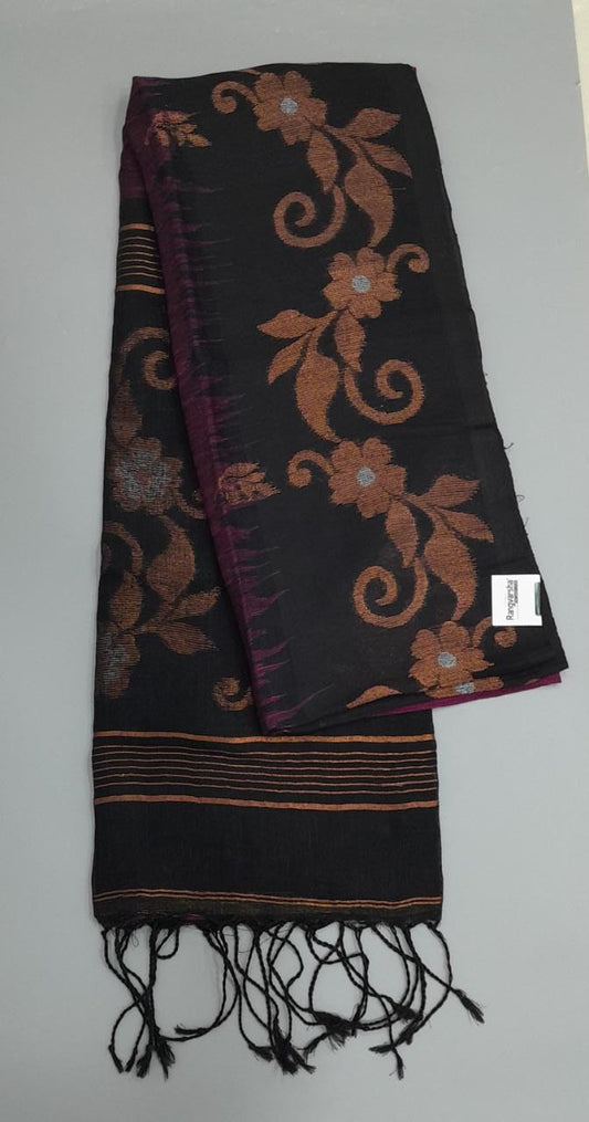 Purple Linen Saree