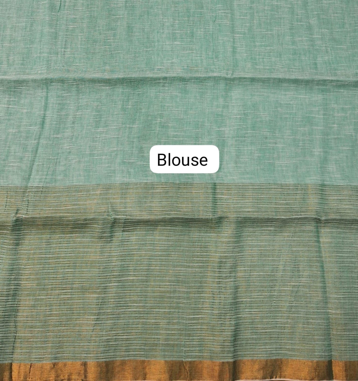 Ocean Blue Khadi Linen Saree