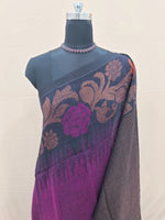 Wine Khadhi Linen Saree 1