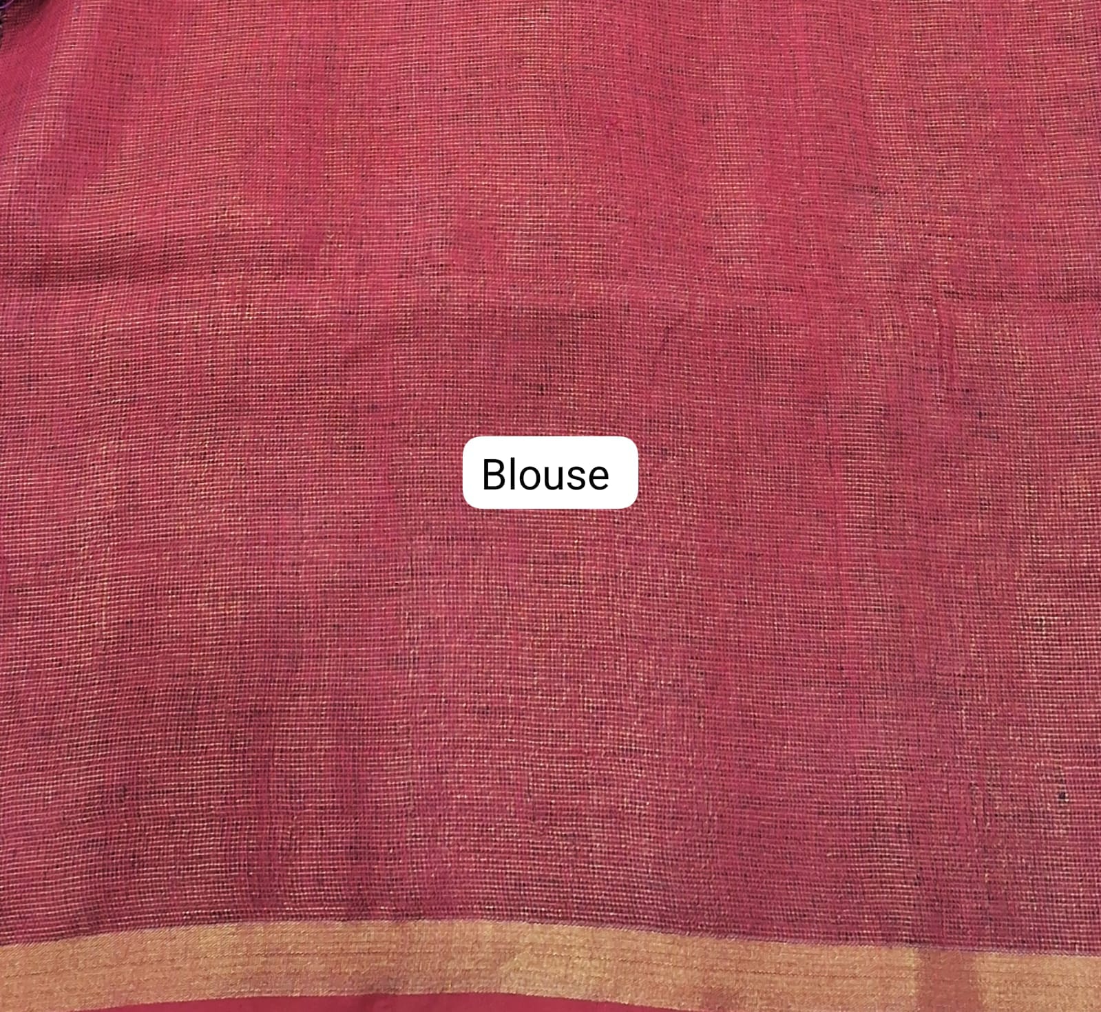 Wine Khadhi Linen Saree blouse
