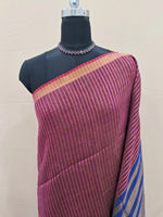 Onion Pink Khadhi Linen Saree 1