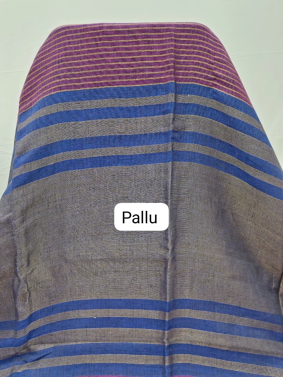 Onion Pink Khadhi Linen Saree pallu