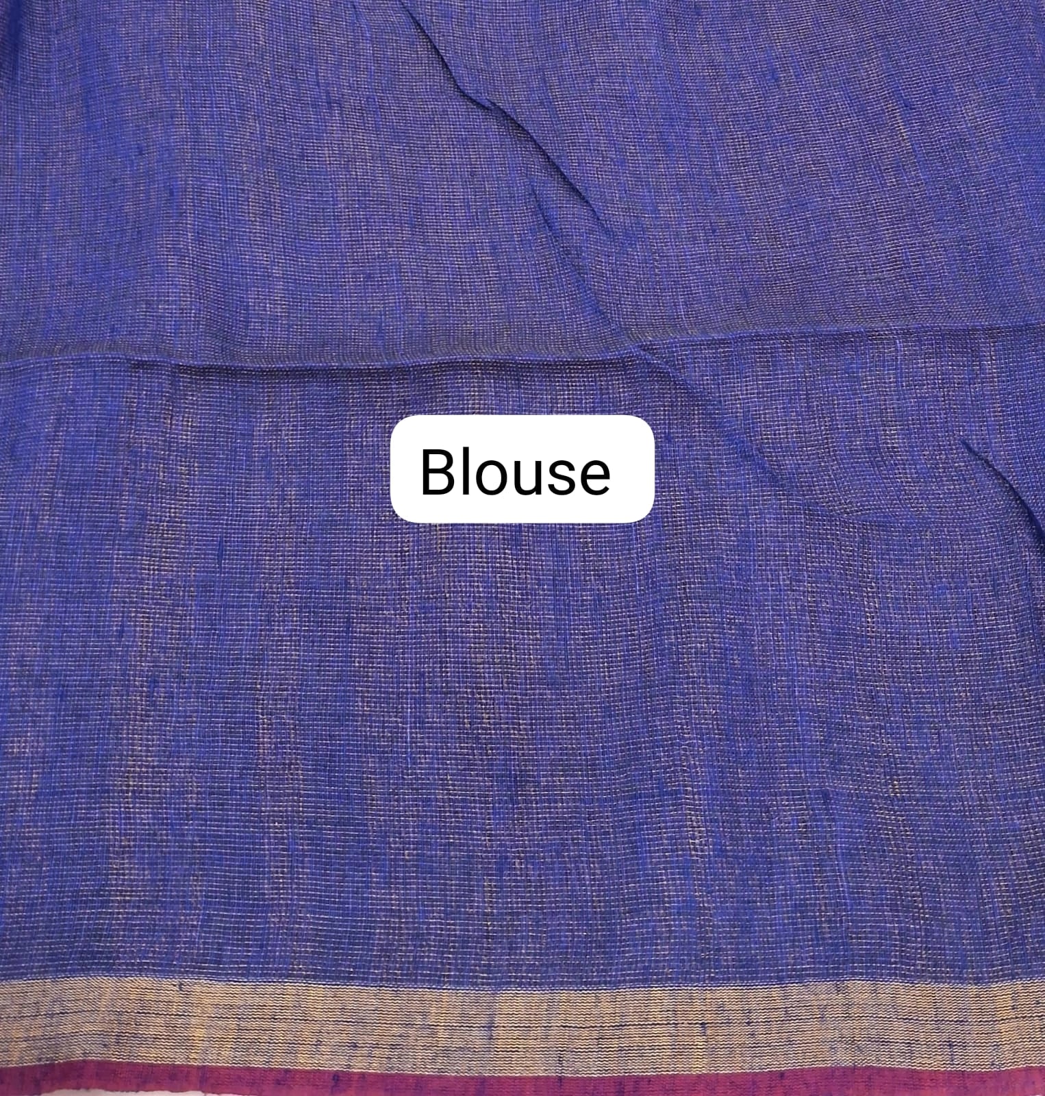 Onion Pink Khadhi Linen Saree blouse