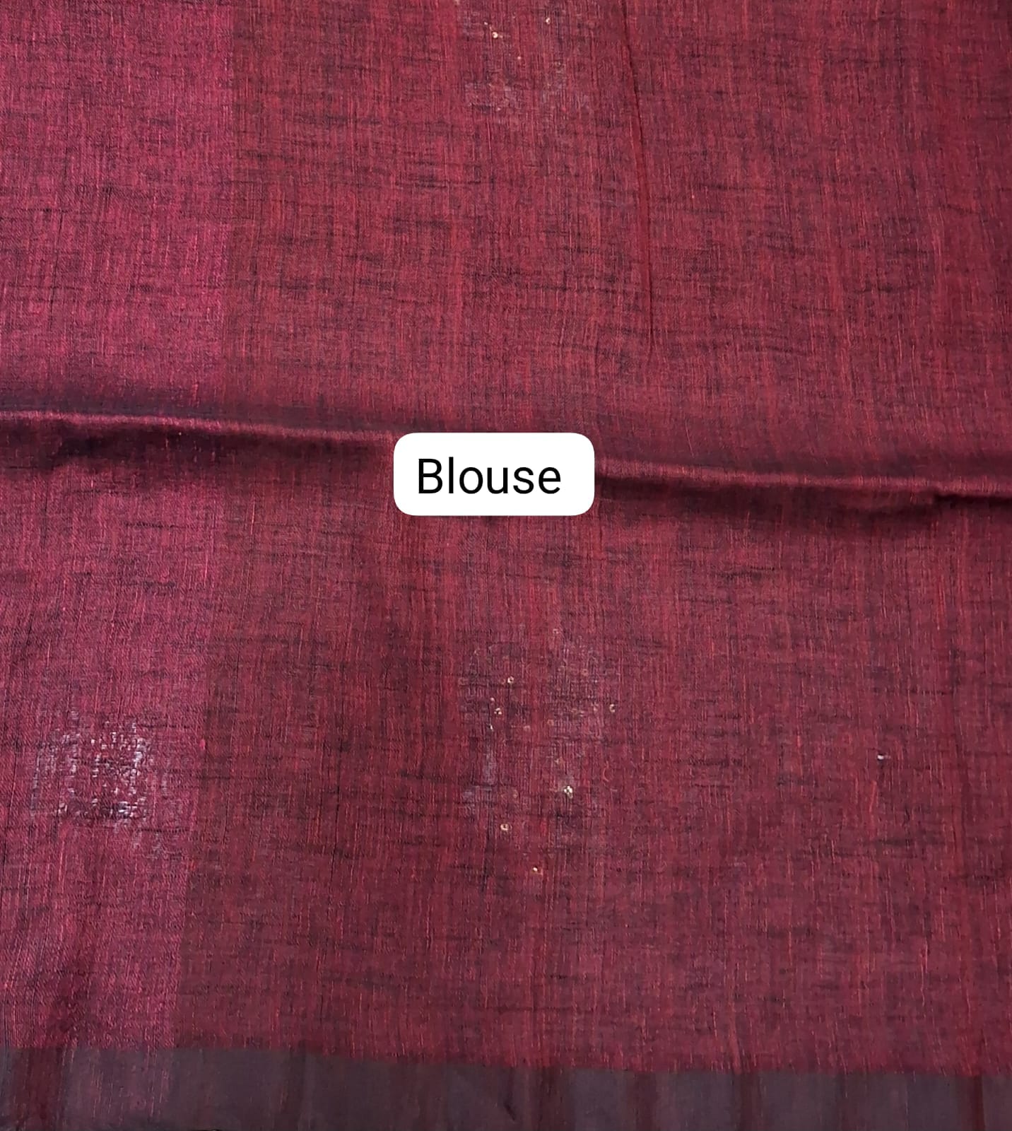Maroon Khadhi Linen Saree Blouse