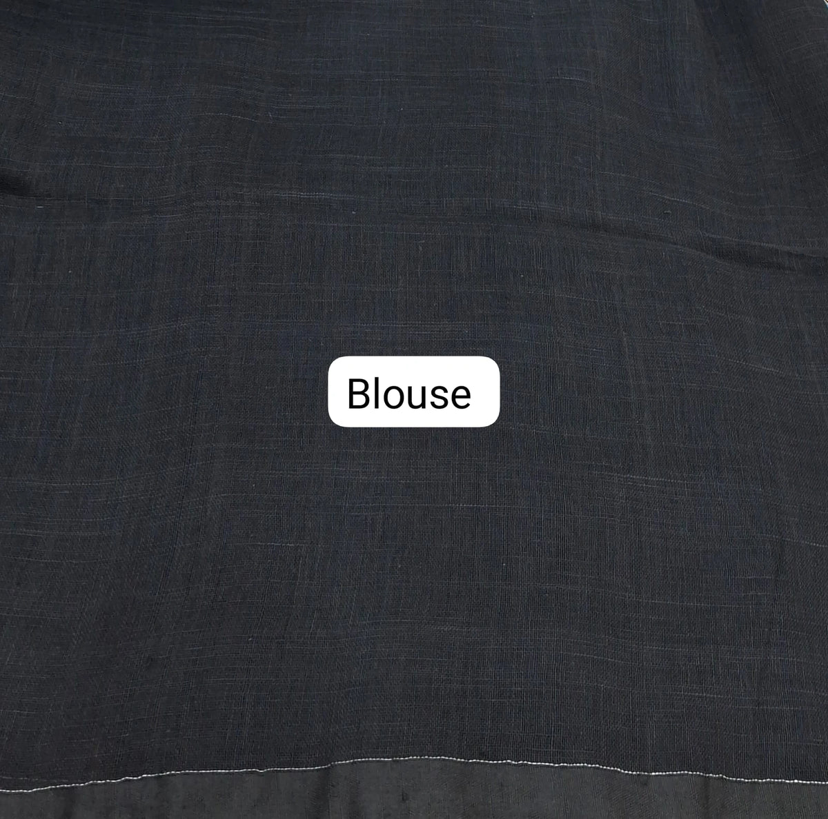 Timeless Black Khadi Linen Saree blouse