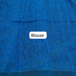 Royal Blue Khadhi Linen Saree blouse