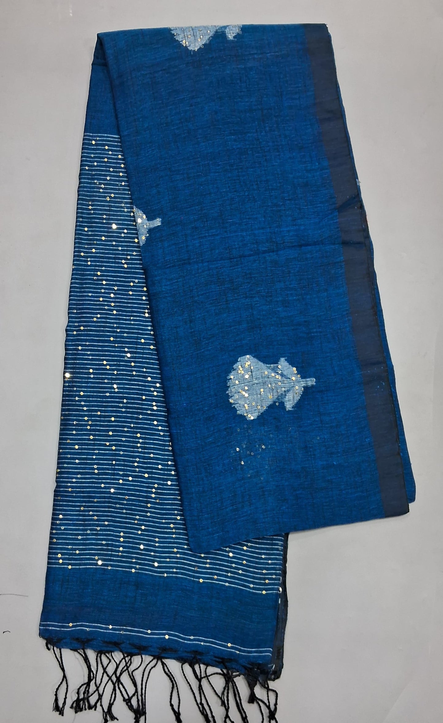 Royal Blue Khadhi Linen Saree