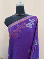 Lavender Khadi Linen Saree 1