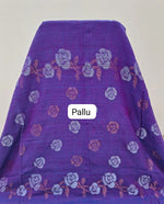 Lavender Khadi Linen Saree pallu