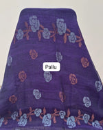 Dark Blue Khadhi Linen Saree pallu