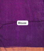 Dark Wine Khadhi Linen Saree blouse