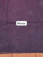 Walnut Brown Khadhi Linen Saree blouse
