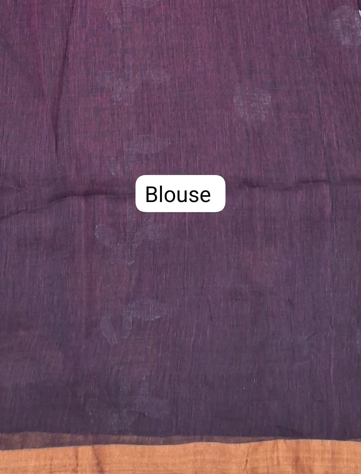 Walnut Brown Khadhi Linen Saree blouse