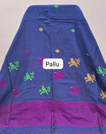 Navy Blue Khadhi Linen Saree pallu