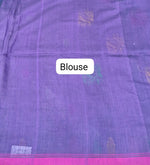 Navy Blue Khadhi Linen Saree blouse