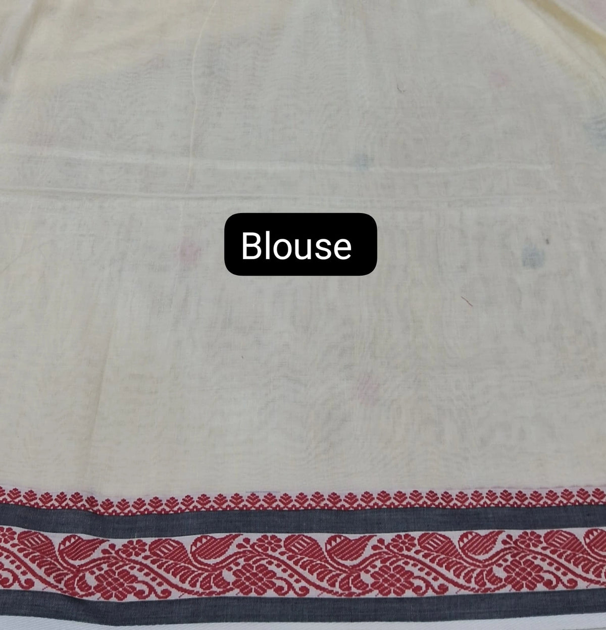 Off-White Khadhi Linen Saree blouse