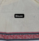 Off-White Khadhi Linen Saree blouse