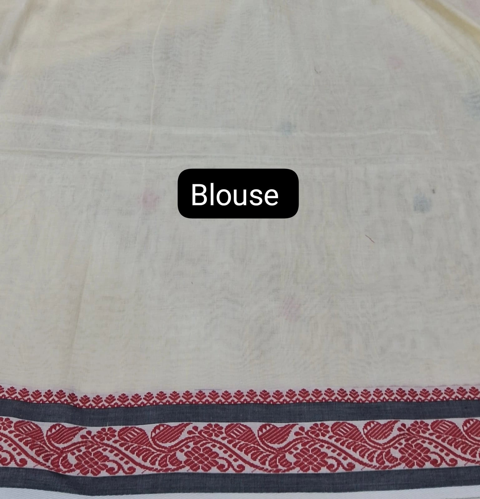 Off-White Khadhi Linen Saree blouse