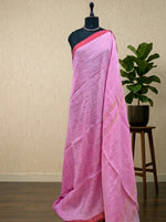 Baby Pink Khadhi Linen Saree