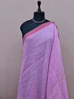 Baby Pink Khadhi Linen Saree 1