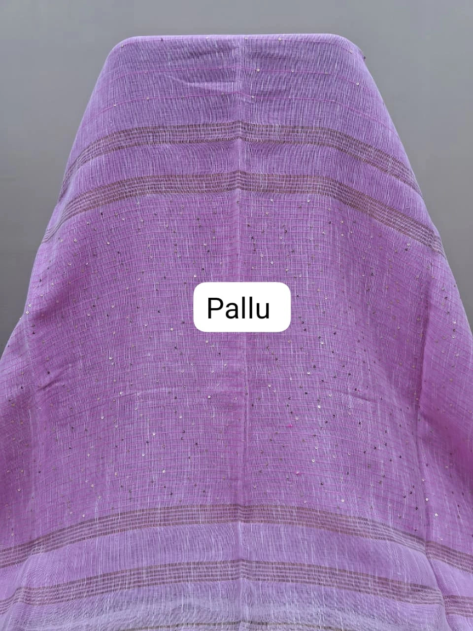 Baby Pink Khadhi Linen Saree pallu