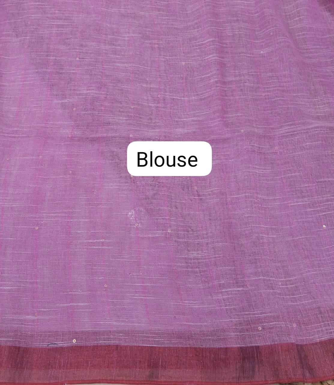 Baby Pink Khadhi Linen Saree Blouse