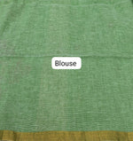 Bright Green Khadhi Linen Saree Blouse