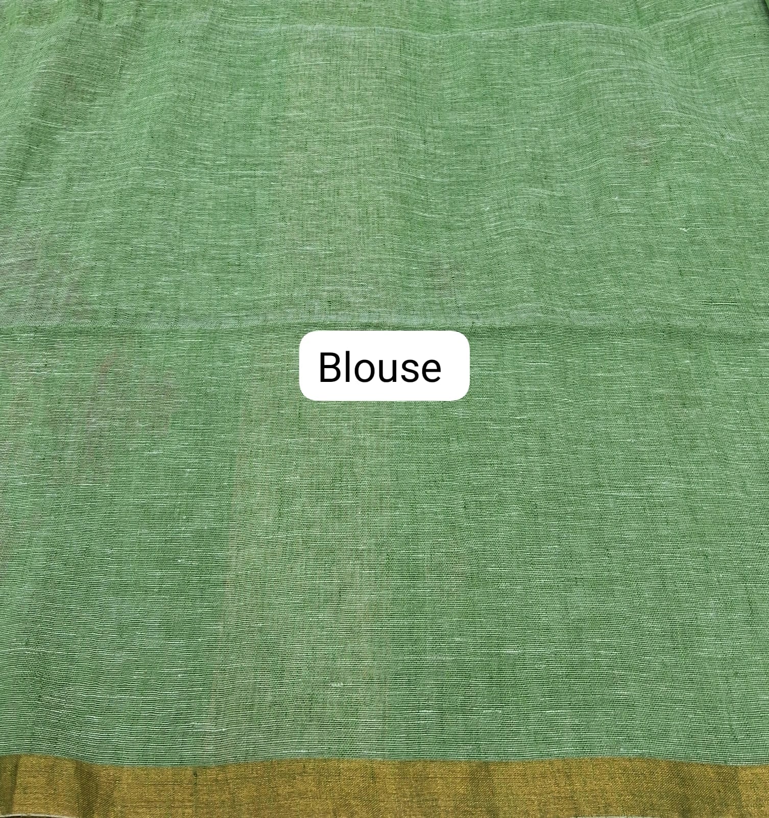 Bright Green Khadhi Linen Saree Blouse