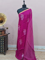 Pink Khadhi Linen Saree