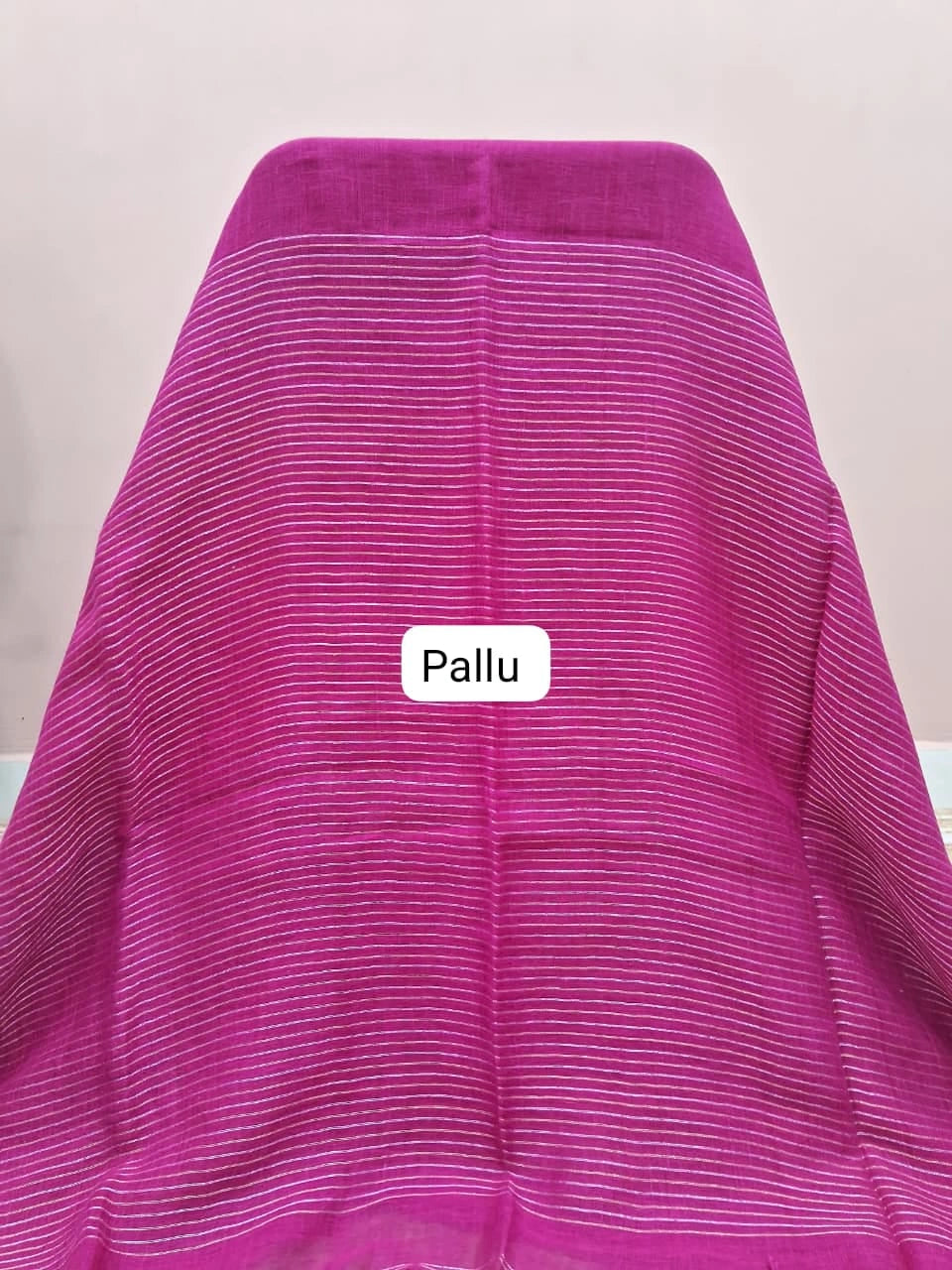 Pink Khadhi Linen Saree Pallu