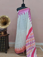 Pure White Khadhi Linen Saree