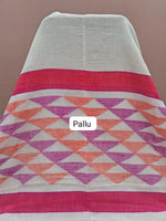 Pure White Khadhi Linen Saree Pallu