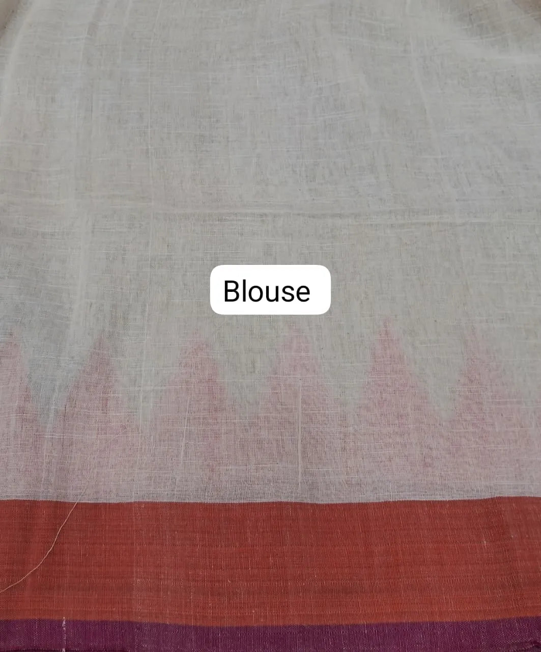 Pure White Khadhi Linen Saree Blouse