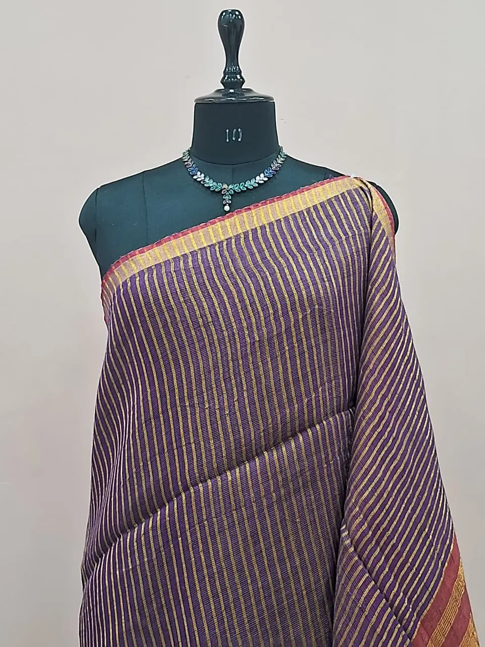 Chocolate Brown Khadhi Linen Saree 1