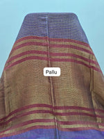 Chocolate Brown Khadhi Linen Saree Pallu