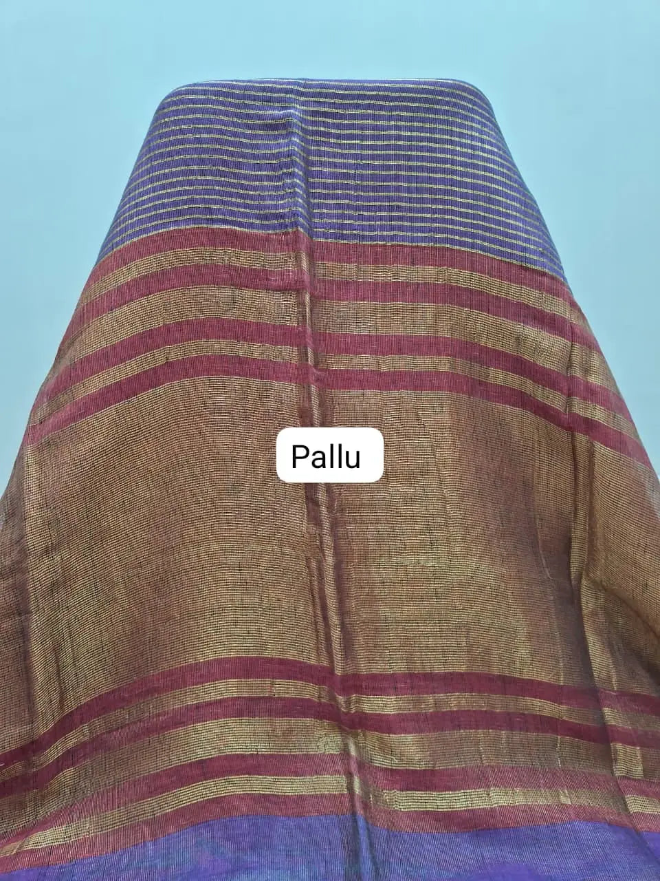 Chocolate Brown Khadhi Linen Saree Pallu