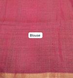 Chocolate Brown Khadhi Linen Saree Blouse