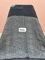 Elephant Grey Khadhi Linen Saree Pallu