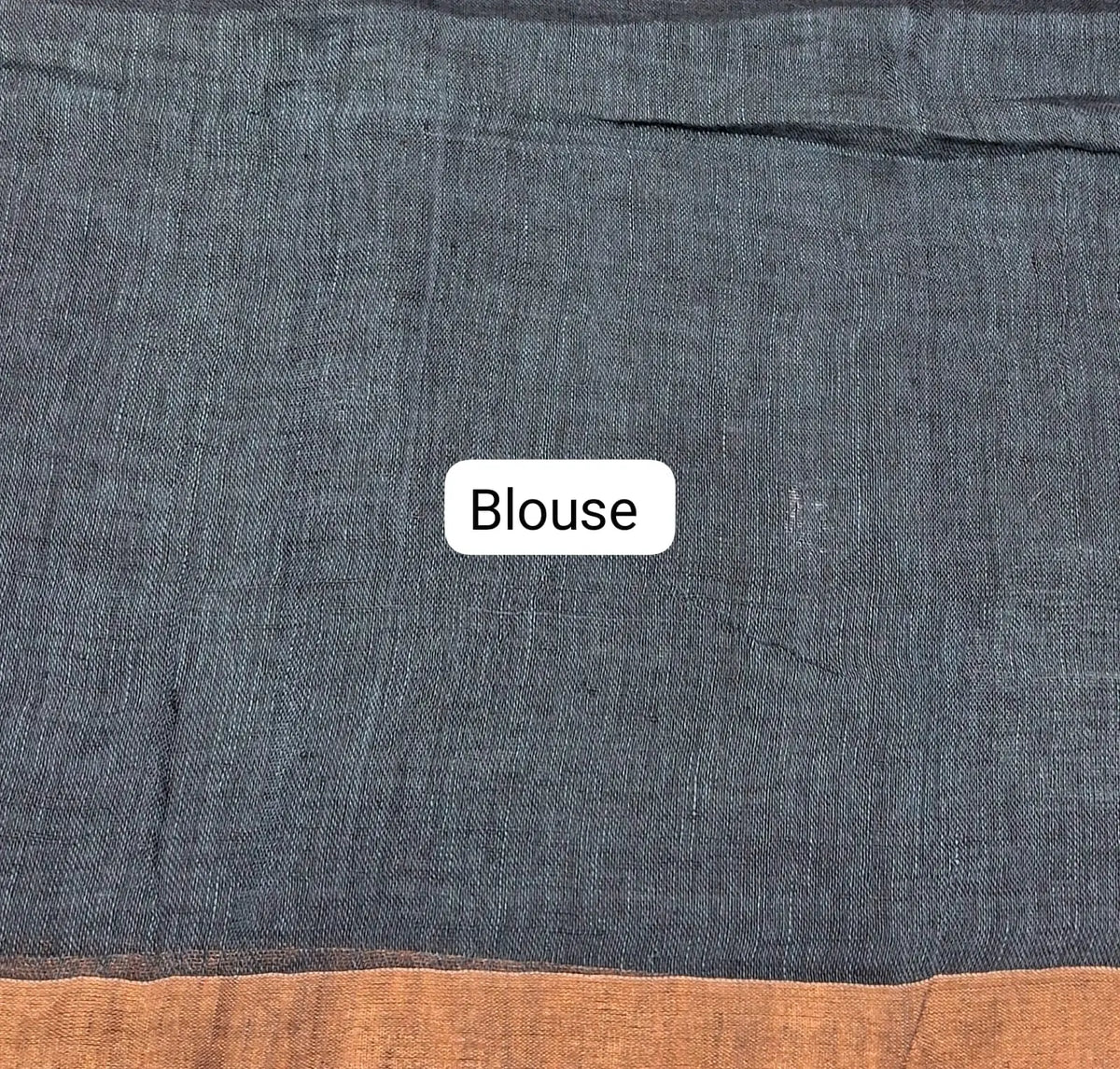 Elephant Grey Khadhi Linen Saree Blouse