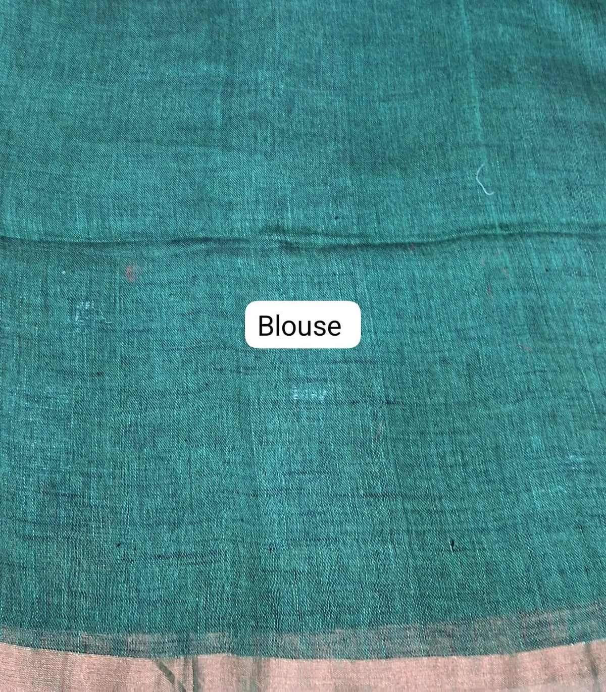 Bottle Green Khadhi Linen Saree Blouse