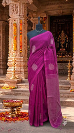 Rani Pink Khadhi Linen Saree