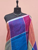 Multicolour Khadhi Linen Saree 1