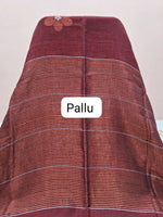 Dark Brown Khadhi Linen Saree Pallu
