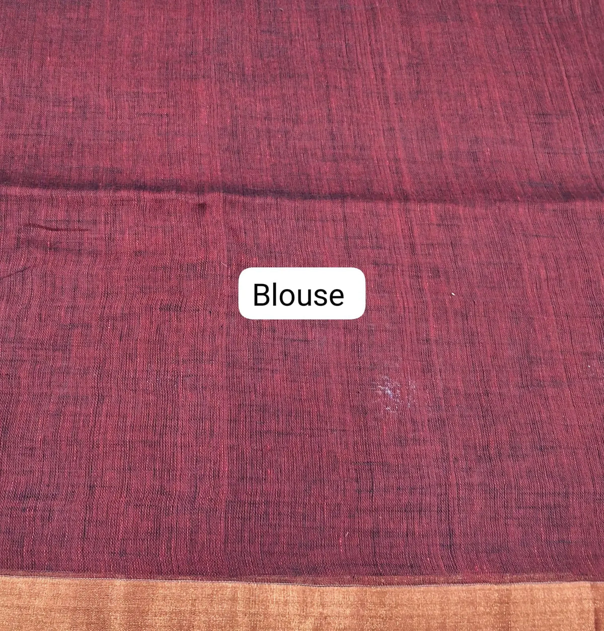 Dark Brown Khadhi Linen Saree Blouse
