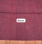 Dark Brown Khadhi Linen Saree Blouse