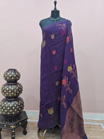 Purple Khadhi Linen Saree