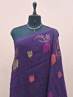 Purple Khadhi Linen Saree 1