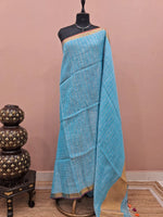 Sky Blue Khadhi Linen Saree 